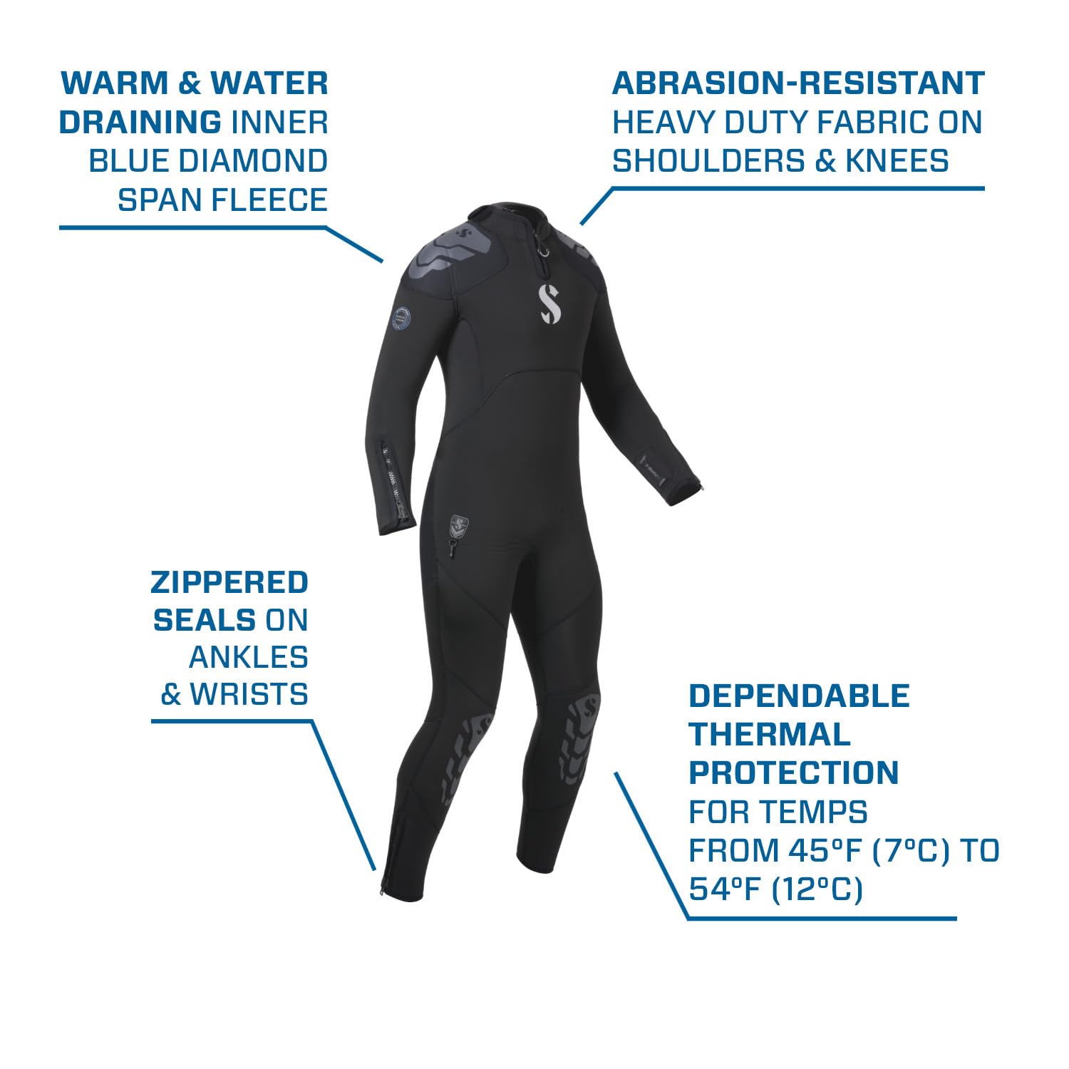 SCUBAPRO Everflex Yulex 7.5/5.0mm Men's Wetsuit - Premium Neoprene Diving Suit for Scuba, Snorkeling & Cold Water Surfing