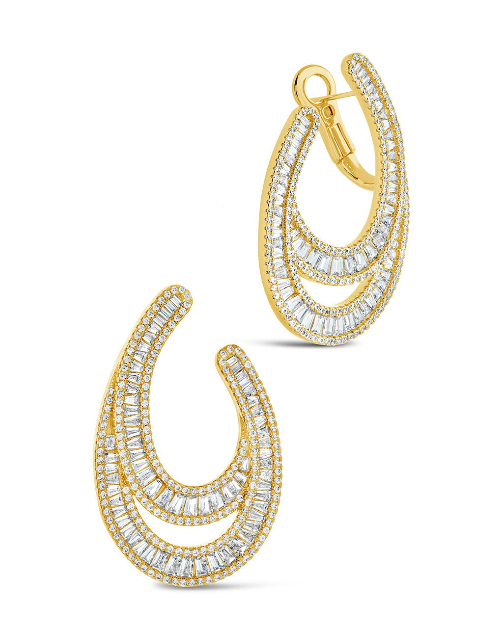 Gabriella CZ Drop Stud Earrings for Women - Sparkling Cubic Zirconia Dangle Earrings for Party, Wedding & Everyday Wear