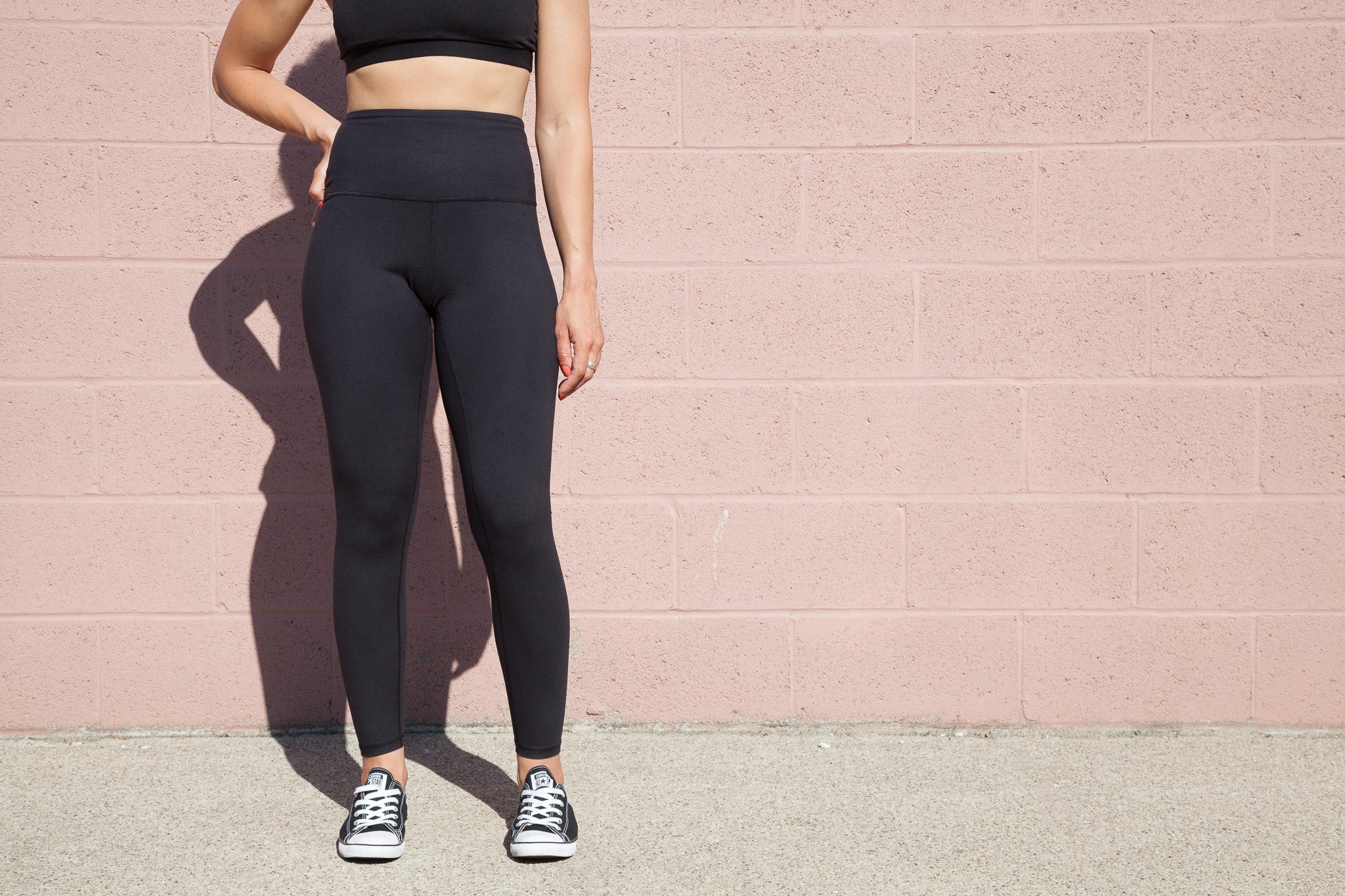 Black Active Leggings for Women - High Waist Yoga Pants, Workout Running Gym Tights - Comfortable & Stretchy for Fitness, Lounge & Everyday Wear