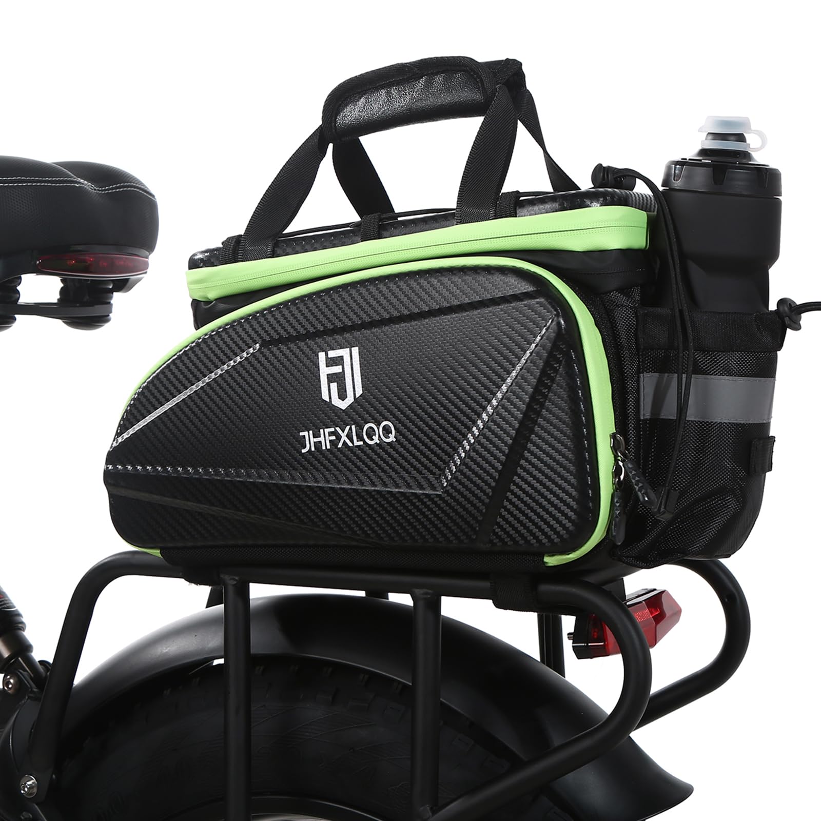 17L-35L Expandable Waterproof Hard Shell Bike Pannier Bag - Carbon Fiber Style Leather Rear Rack Saddle Bag for Electric Bikes & Bicycles | Perfect for Commuting, Touring & Outdoor Adventures