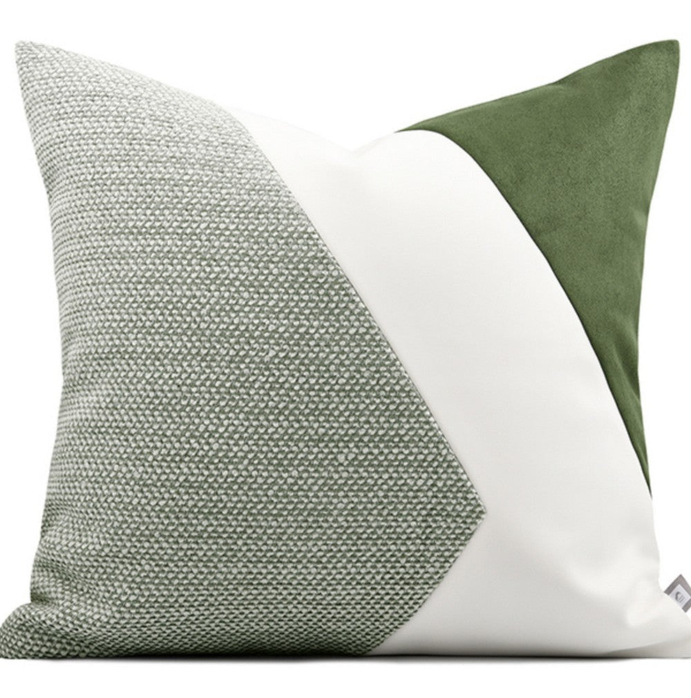 Modern Abstract Decorative Throw Pillows for Couch & Sofa - Green & White Large Living Room Pillow Covers - Perfect for Home Decor, Accent Seating & Cozy Comfort