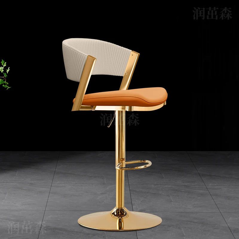 Narrow Bar Stools for Kitchen Counter - Adjustable Height Metal Bar Stools with Backrest, Modern Auxiliary Stools for Home, Bar, Cafe & Restaurant Use
