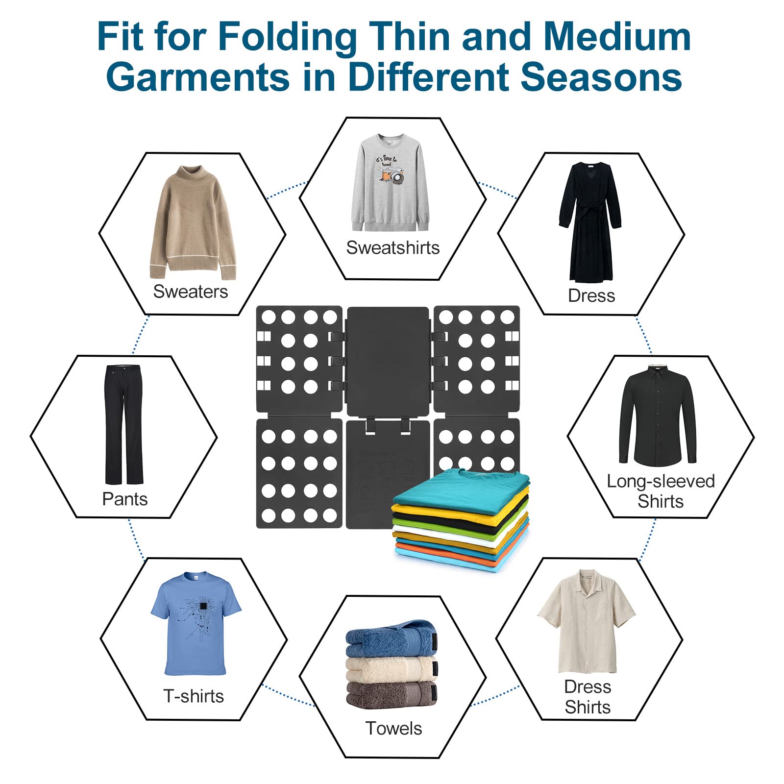 Best Shirt Folding Board - Durable Plastic Laundry Folder for T-Shirts & Clothes - Perfect for Travel, Home Organization & Wardrobe Storage
