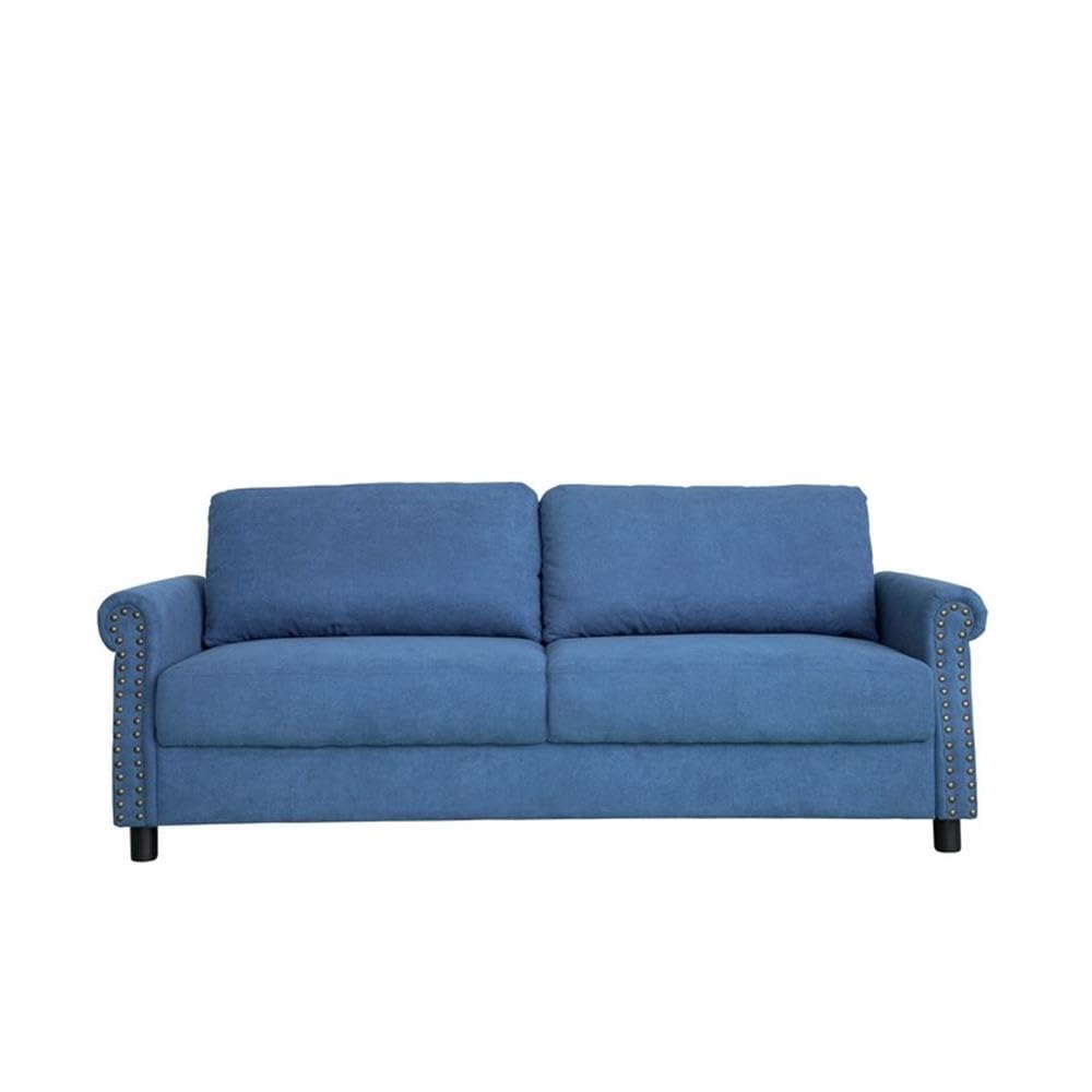 Premium Blue Microfiber Storage Ottoman for Living Room - Multi-Functional Footrest, Coffee Table & Hidden Storage Solution for Small Spaces