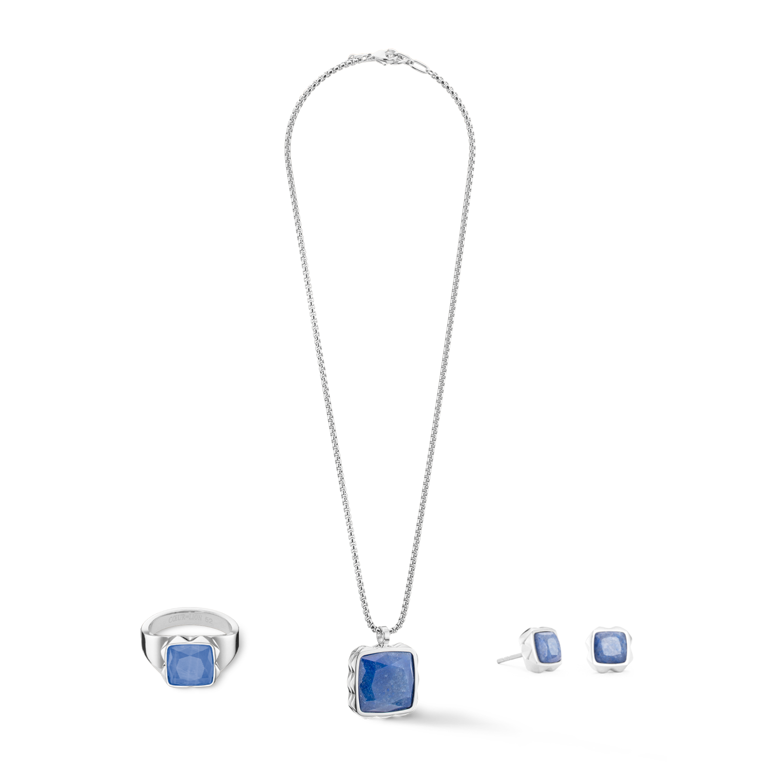 Sterling Silver Square Aventurine Ring with Spikes - Elegant Blue Gemstone Jewelry for Women, Perfect for Parties, Date Nights & Special Occasions