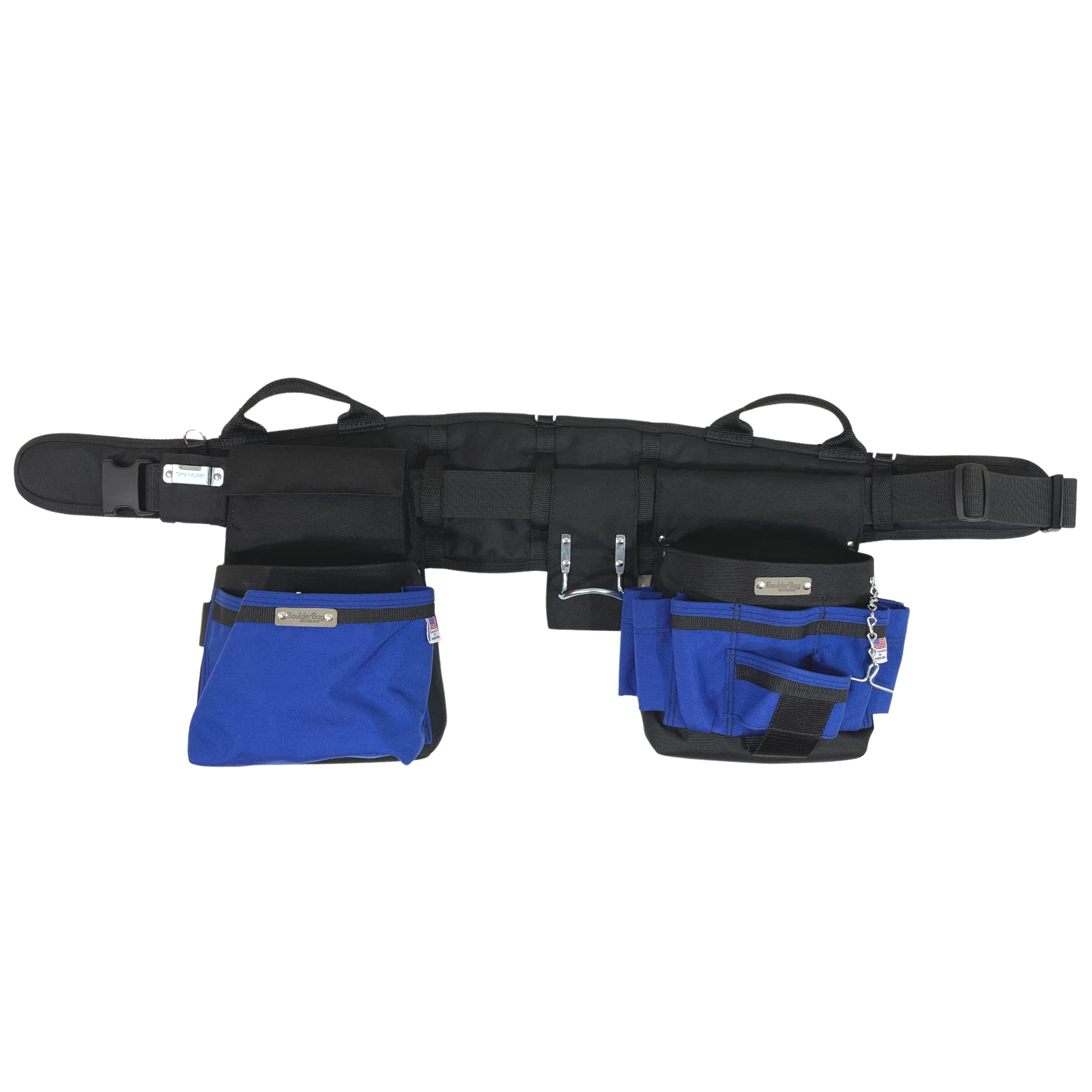 BOULDER BAG Ultimate Electrician's MAX Combo Tool Belt with Comfort Back Support & Quick Release Buckle - Heavy Duty Work Belt for Professionals (Blue, 3X-Large 49-56 Inch Waist) - Made in USA | Perfect for Electrical Work, Construction & Home Improvement Projects