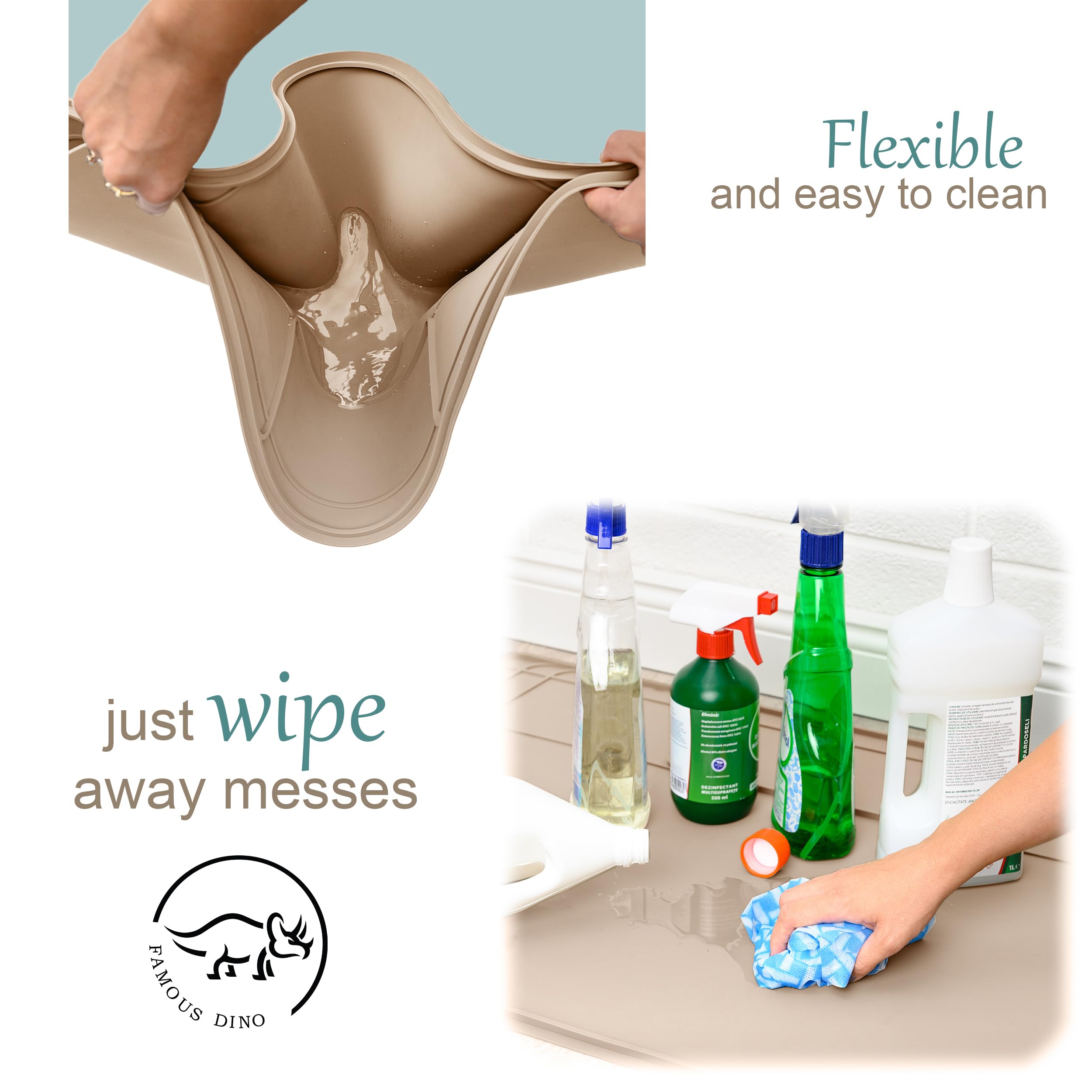 **Premium Adjustable Silicone Under Sink Mat – Waterproof Kitchen & Bathroom Vanity Mat (28