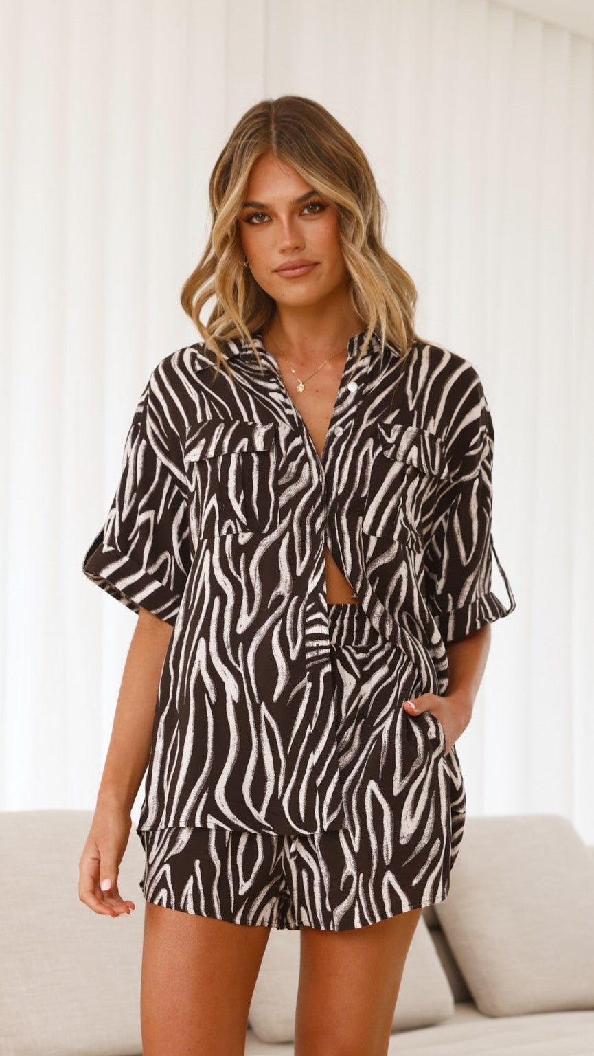 Luna Button Up Shirt for Women - Classic Black & White Long Sleeve Blouse - Perfect for Office, Casual Wear & Date Night Outfits