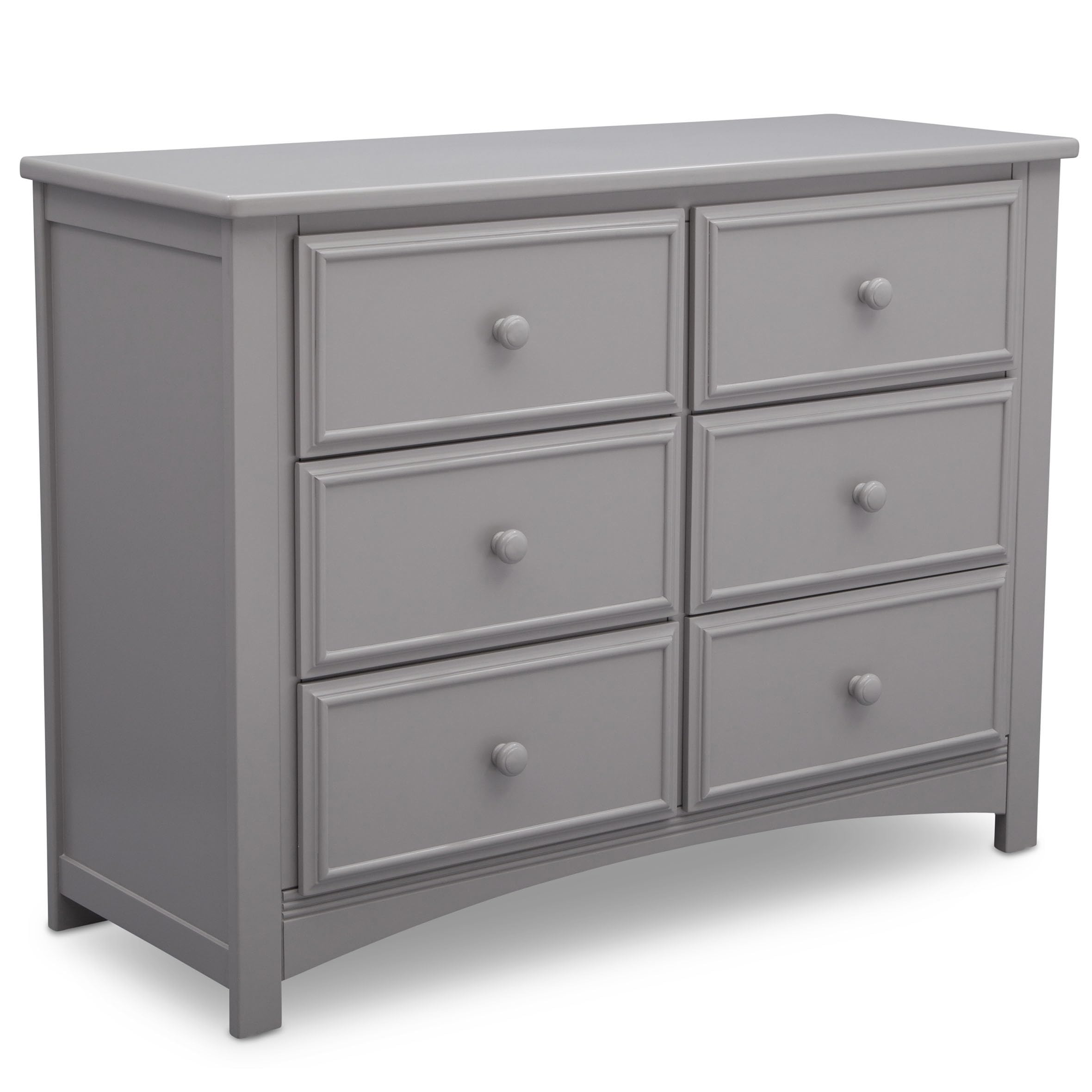 Delta Children Unisex 6-Drawer Double Dresser with Interlocking Drawers - Greenguard Gold Certified, Grey Nursery Dresser for Baby & Kids Bedroom Storage