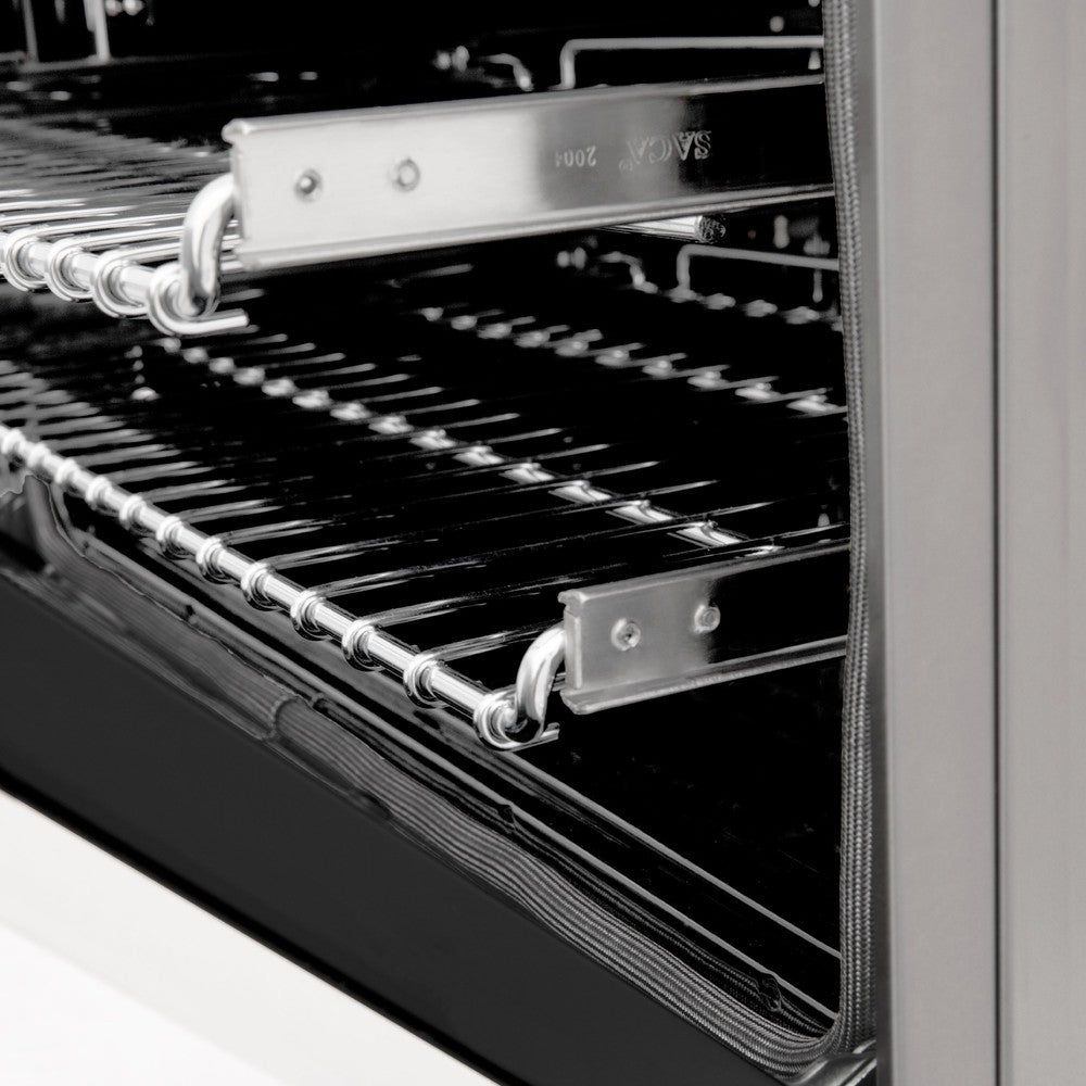 ZLINE 24 Inch 2.8 Cu. Ft. Dual Fuel Range with 4 Burner Gas Cooktop & Electric Convection Oven - Stainless Steel with White Matte Door (RA WM 24) | Perfect for Modern Kitchens, Home Chefs & Professional Cooking