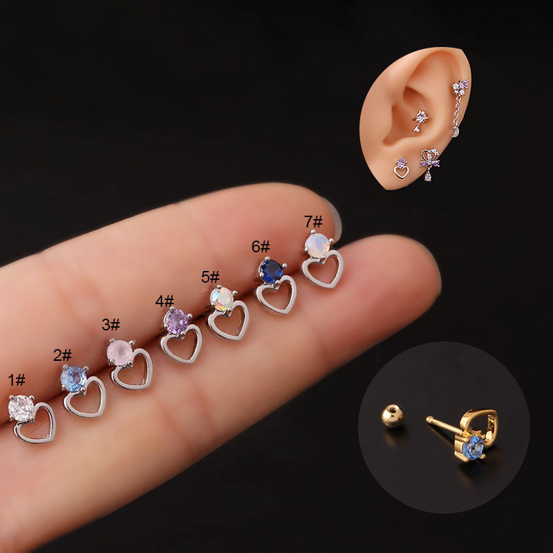 20G Sweet Hollow Heart Tragus Cartilage Piercing Stud - Hypoallergenic Surgical Steel Earring for Women | Perfect for Daily Wear, Parties & Gifts