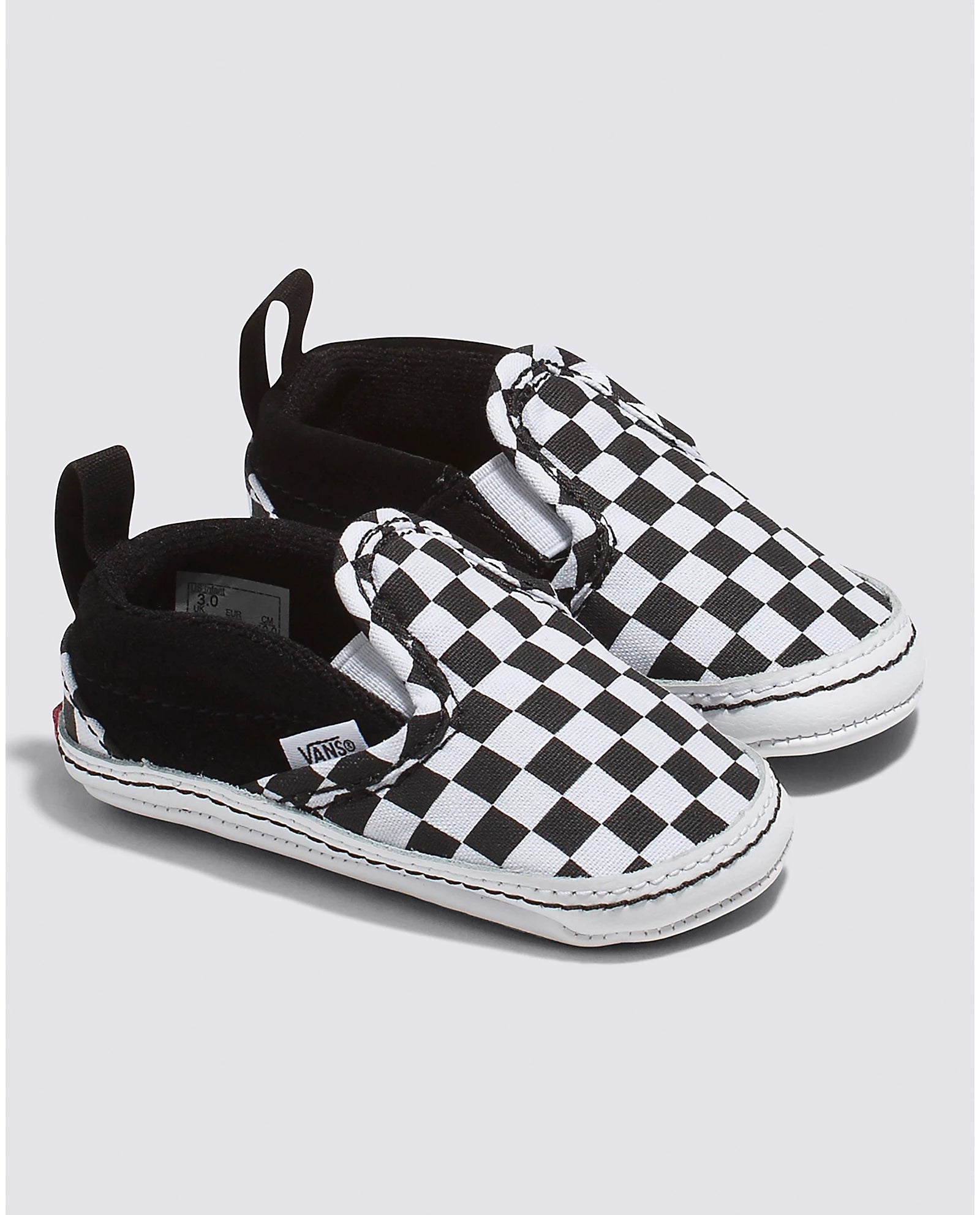 VANS Infant Slip-On V Crib Shoes - Black & White Checkerboard Pattern - Soft & Comfortable Baby Shoes for Newborns & Toddlers - Perfect for Everyday Wear, Playtime & Special Occasions
