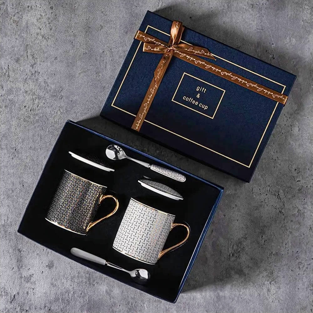 Premium Ceramic Coffee Mugs with Lids - Set of 2 Insulated Travel Mugs for Hot & Cold Drinks - Perfect for Office, Home, Camping & Gifts