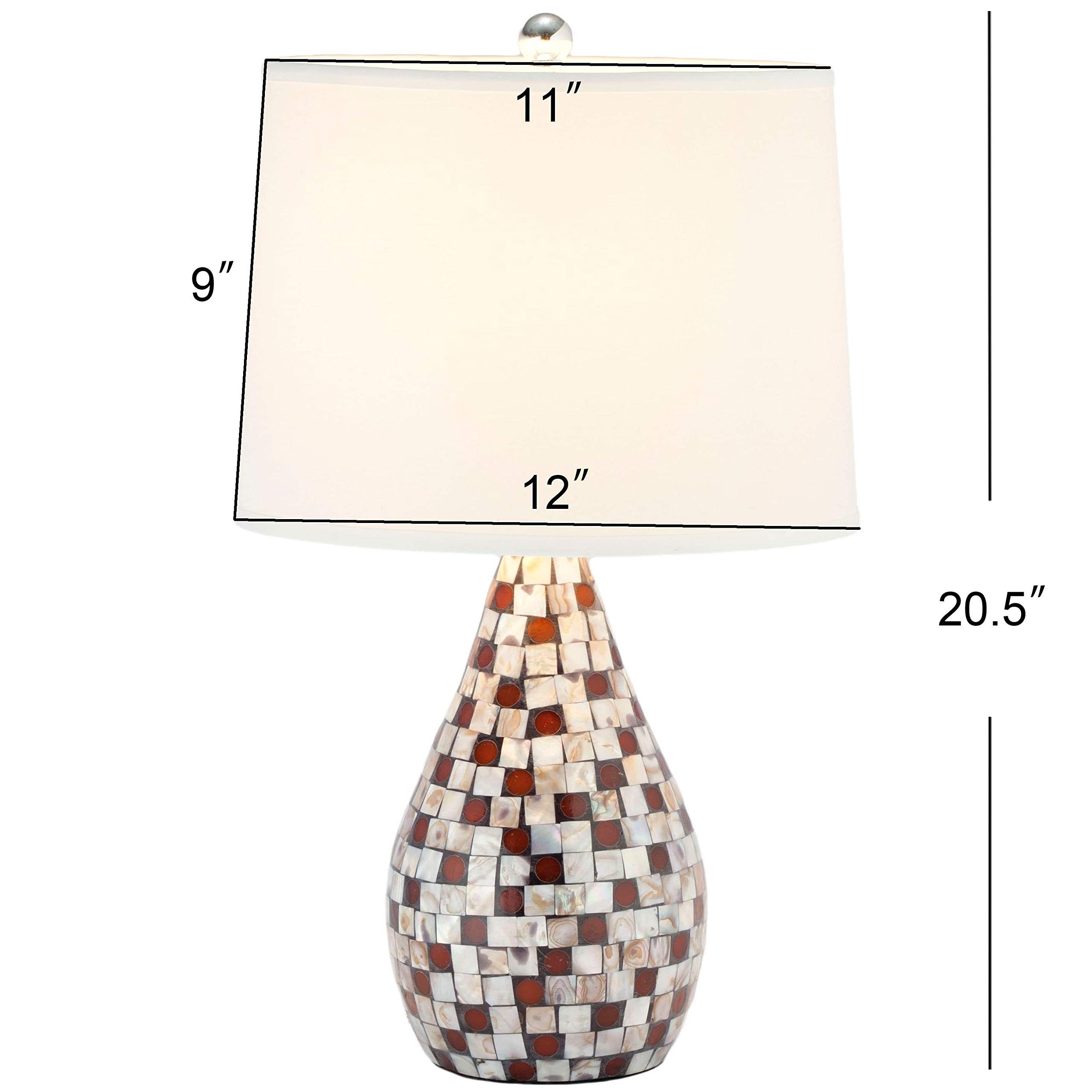 SAFAVIEH Lauralie Nautical Brown Capiz Shell Table Lamp Set of 2 - 21