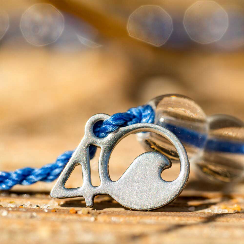 4Ocean Signature Blue Beaded Bracelet - Eco-Friendly Ocean Conservation Bracelet for Men & Women | Perfect for Beach, Travel & Everyday Wear