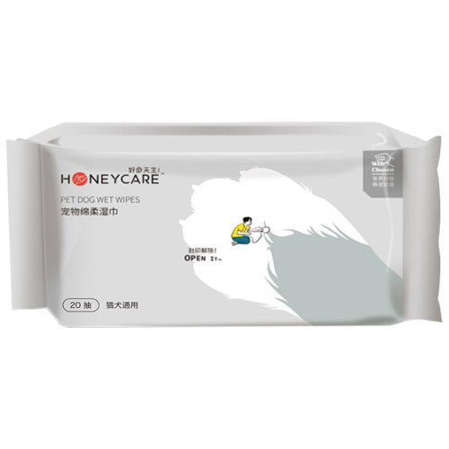 Honeycare Dog Wipes for Pee & Poop Cleaning - Gentle Pet Hygiene Wipes for Dogs (Small & Large Sizes) - Perfect for Post-Walk Cleanup, Paw Care & Odor Control