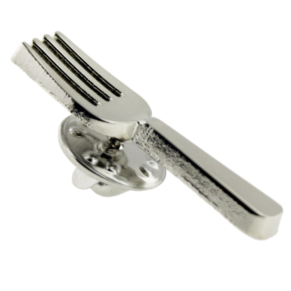Silver Plated Fork Lapel Pin - Elegant Culinary Utensil Brooch for Chefs & Food Lovers - Perfect for Kitchen-Themed Fashion, Gifts & Collectibles