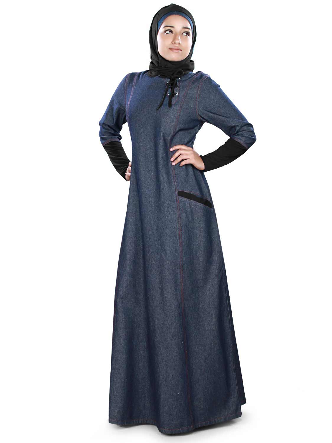 Maira Denim Abaya - Stylish Islamic Modest Dress for Women | Perfect for Prayer, Eid, and Everyday Wear