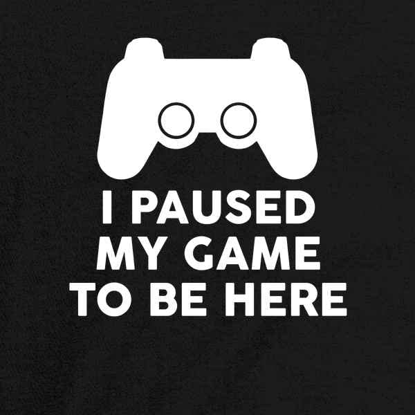 Pop Threads 'I Paused My Game to Be Here' PS Controller Graphic T-Shirt for Men - Cool Gaming Tee for Casual Wear, Parties & Gamer Gifts
