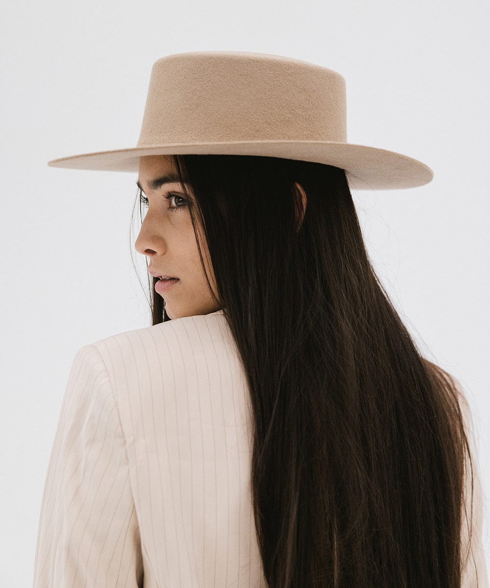Stylish Tan Dahlia Boater Hat for Women - Perfect for Summer Outings, Beach Vacations & Outdoor Events