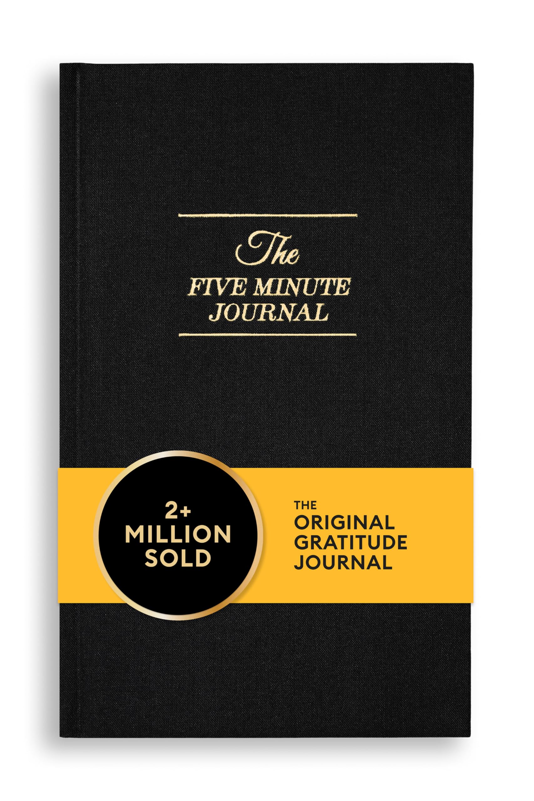 The Five Minute Journal 2025 - Original Undated Gratitude & Mindfulness Journal for Daily Reflection, Manifestation & Positivity with Gold Foiling | Plastic-Free Black Cover | Perfect for Morning Routine, Self-Care & Personal Growth