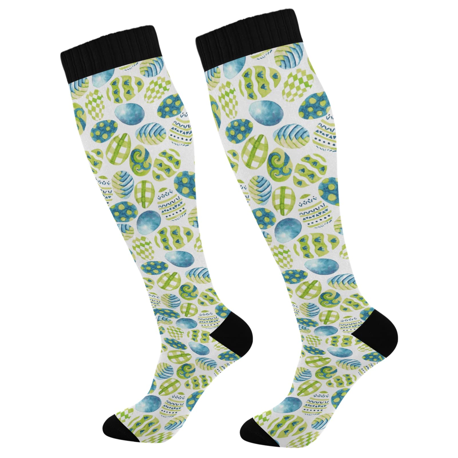 Vibrant Mardi Gras Compression Socks for Women & Men - Lightweight Knee-High Support Socks for Running, Hiking & Sports - Perfect for Athletic Performance & Recovery