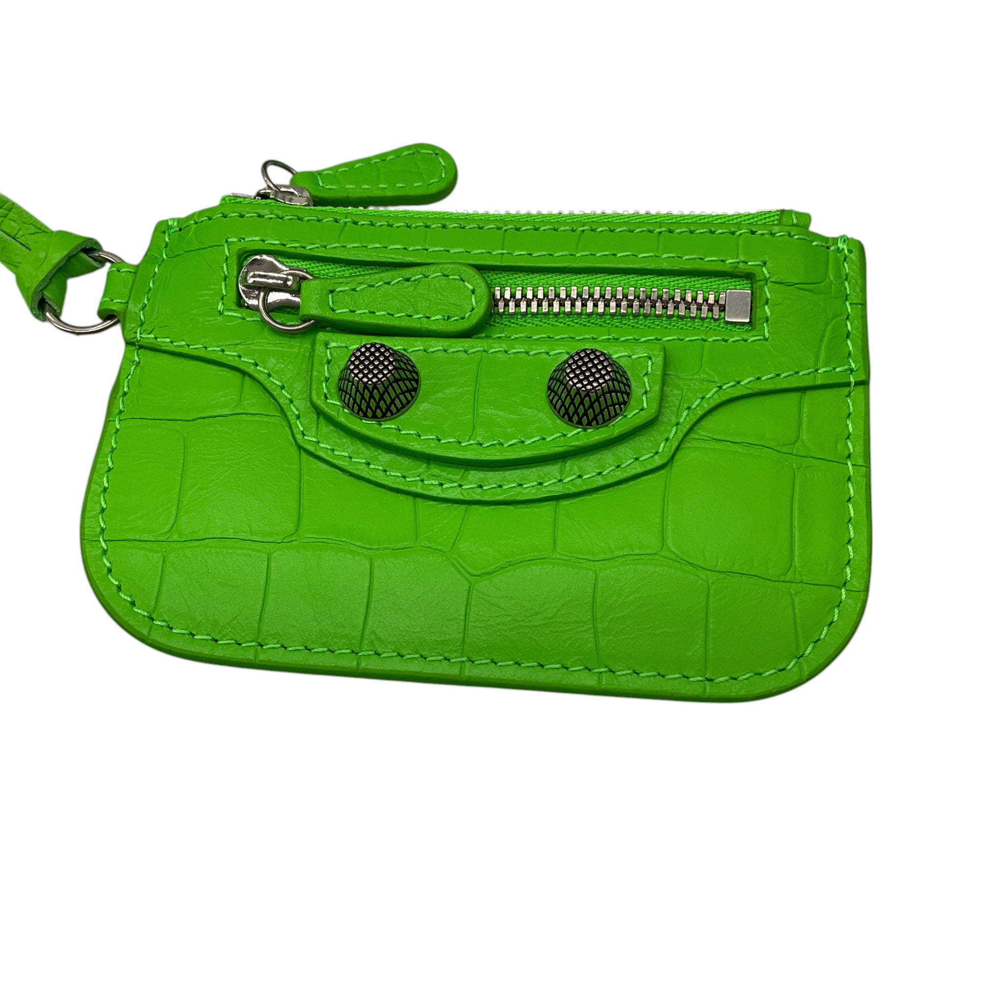 Balenciaga Acid Green Croc-Embossed Leather Le Cagole XS Shoulder Bag for Women | Luxury Designer Handbag for Parties, Night Out & Fashion Events