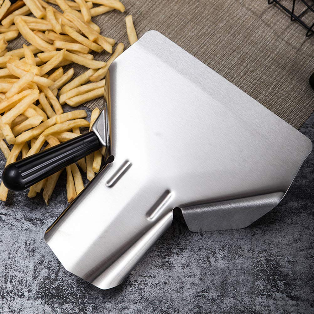 Stainless Steel Popcorn Scoop & French Fry Bagger - Multi-Purpose Dessert Scooper for Snacks, Ice Cream, and Dry Goods - Perfect for Movie Nights, Parties, and Food Service