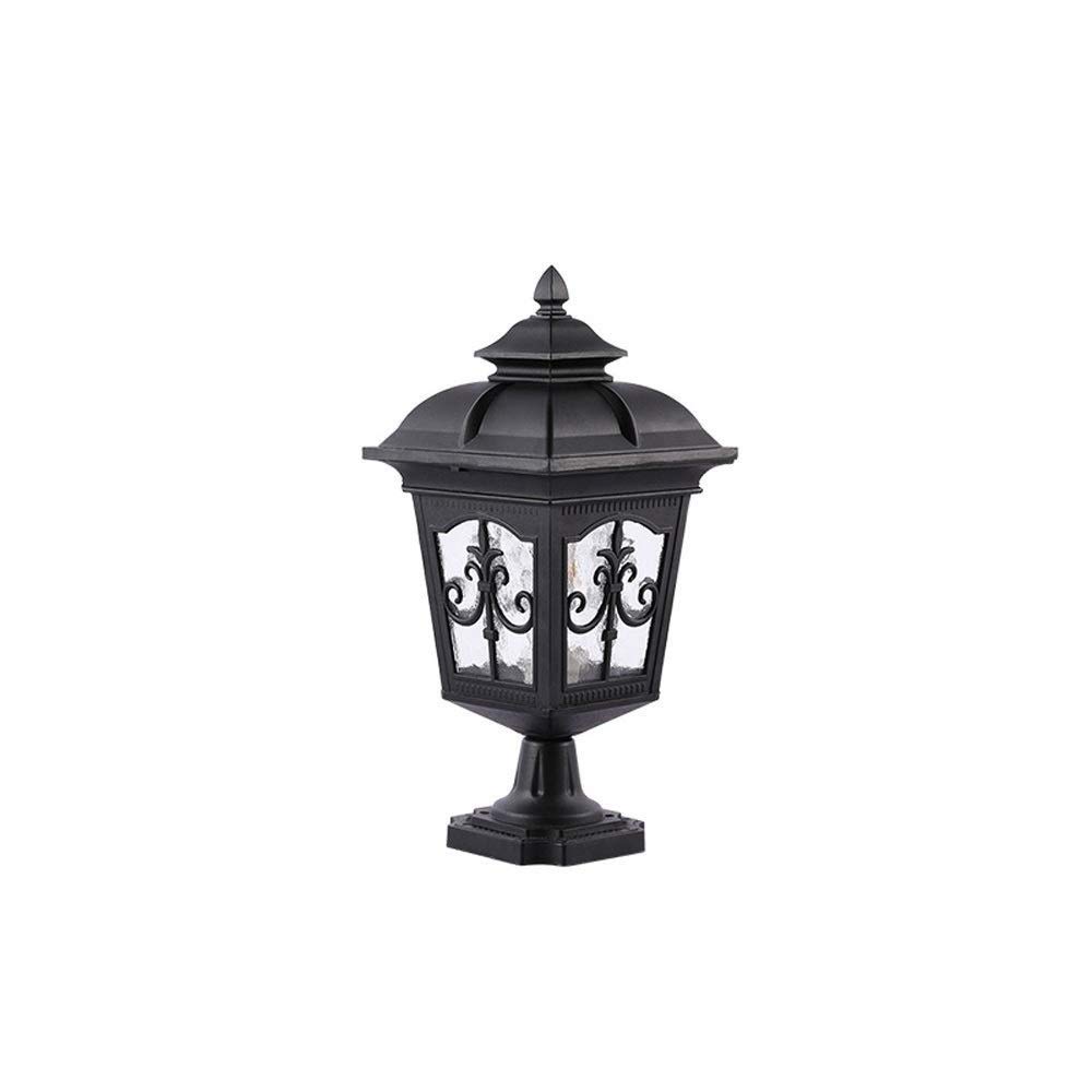 KUXY Modern Victorian Retro Outdoor Pillar Lantern - IP55 Waterproof & Rustproof Aluminum Metal Post Light for Patio, Garden, Villa, Fence - Perfect for Porch, Pathway, Driveway, and Landscape Lighting