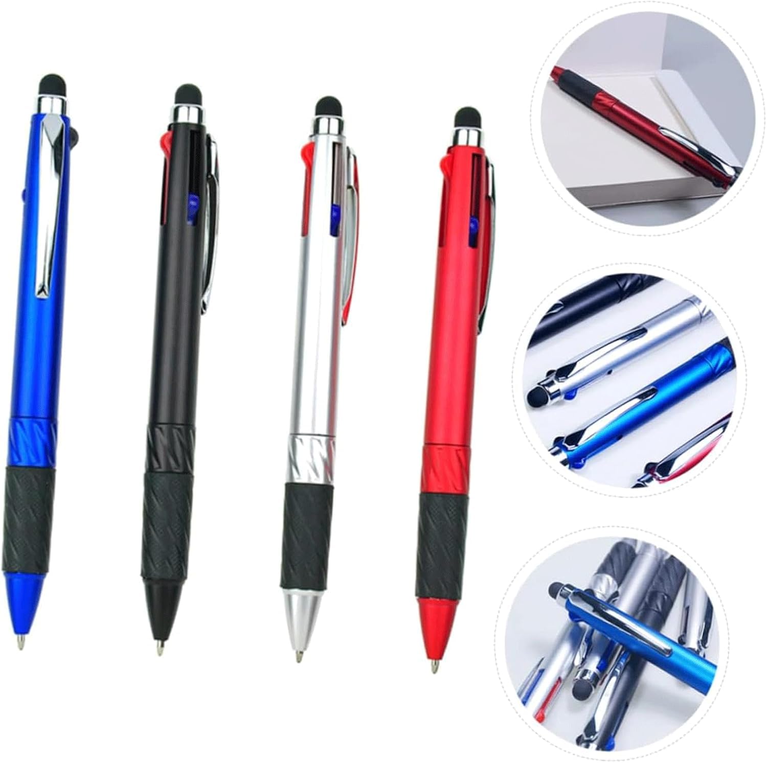 4-Pack Smooth Writing Retractable Gel Ink Pens - Quick-Drying Ballpoint Rollerball Pens for Students, Office & Home Use - Perfect for Note Taking, Journaling & Everyday Writing Tasks