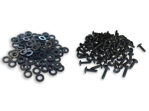10-32 Cage Nut & Screw Kit with Washers - 100-Pack, Made in USA - Heavy Duty Fasteners for Electrical Panels, Server Racks & Industrial Equipment