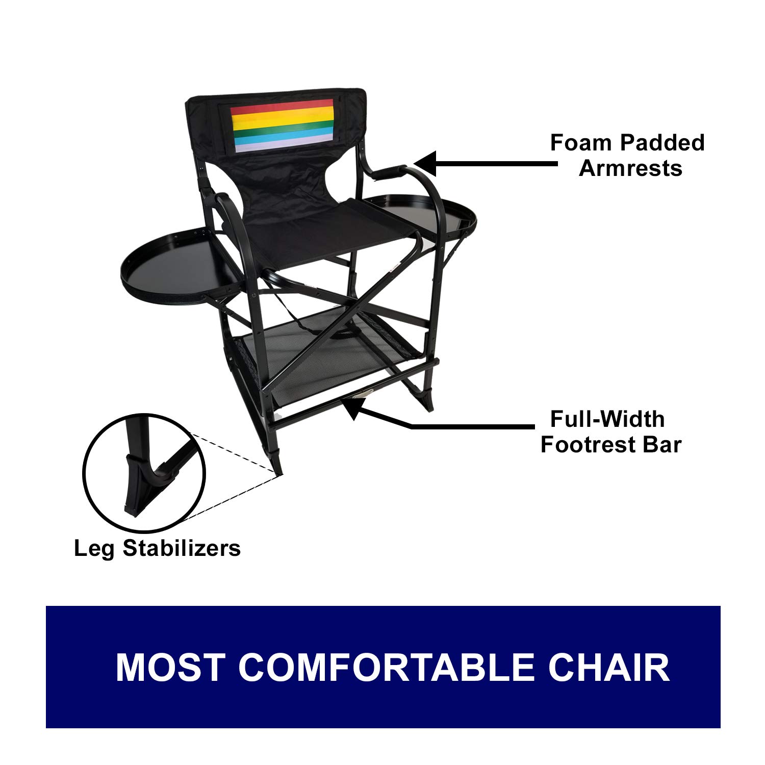 Portable Adjustable Makeup & Hairstylist Chair for Salon Professionals - Lightweight Styling Chair with Carry Bag - Ideal for LGBT Makeup Artists, Bridal Styling & Home Beauty Services
