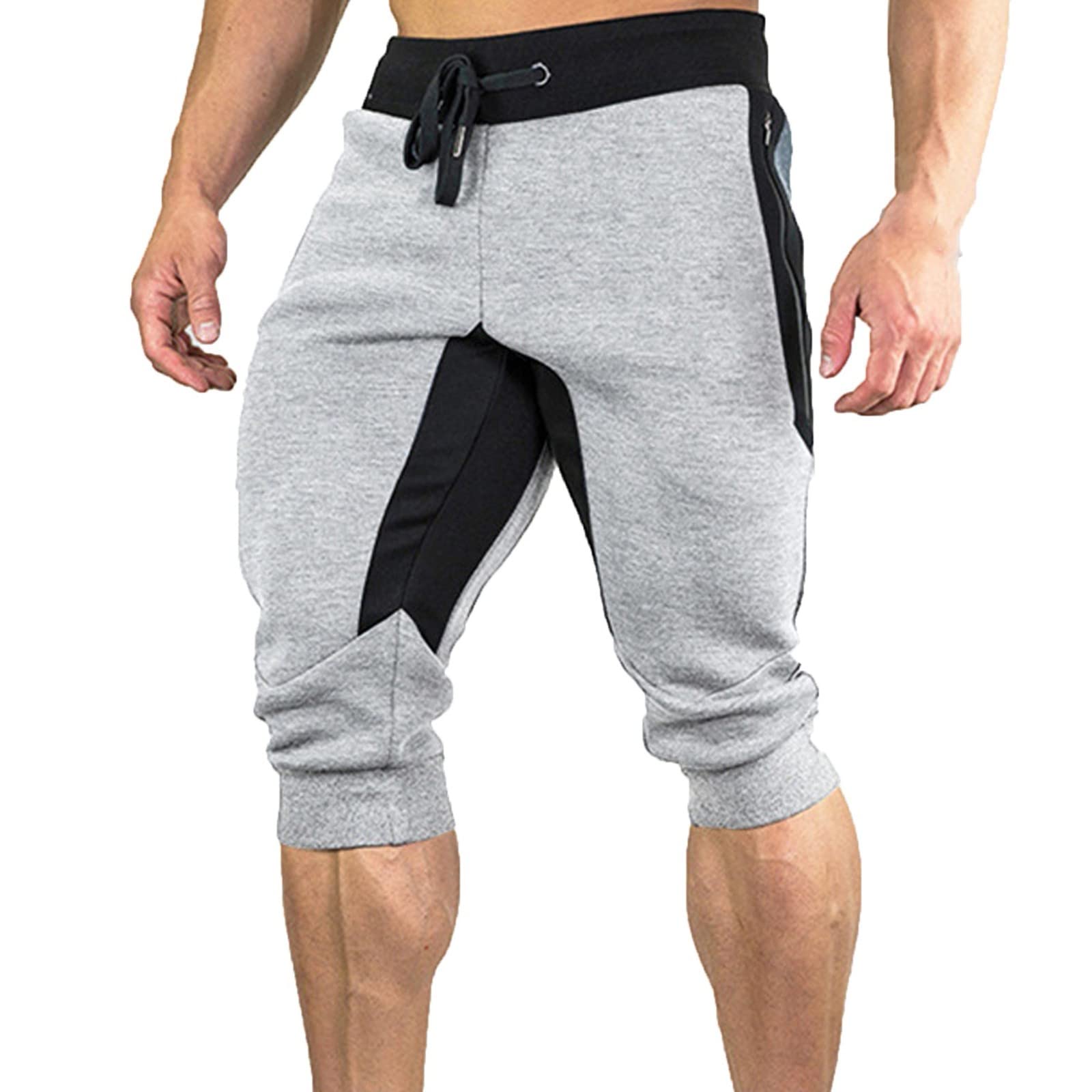 Men's Outdoor Running Pants - Lightweight Cropped Training Pants with Elastic Waistband for Jogging, Gym & Hiking | Comfortable Athletic Workout Pants for Men (Size S)