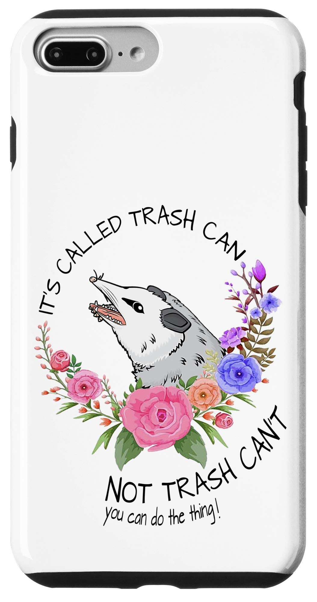 iPhone 7 Plus/8 Plus Floral Possum Design Phone Case - Cute Animal Print Protective Cover for Women & Girls - Perfect for Everyday Use, School, Work & Travel