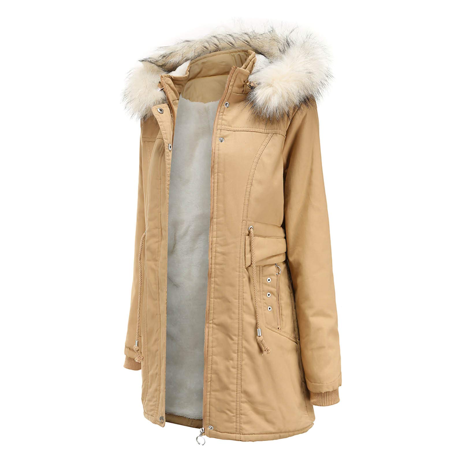 Posijego Women's Winter & Fall Long Jacket - Thermal Cotton Fleece Coat for Cold Weather | Warm Outerwear for Women 2022 D5 | Perfect for Outdoor Activities, Commuting & Casual Wear