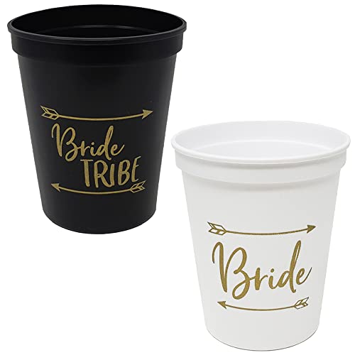 9 Pack - 1 Bride (White/Gold) & 8 Bride Tribe (Black/Gold)