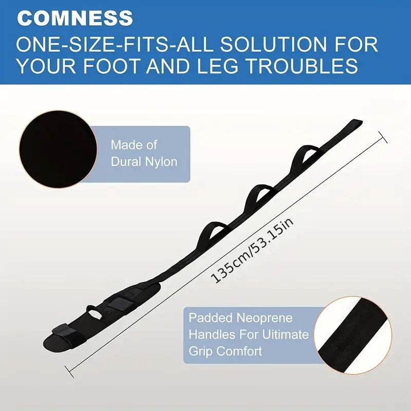 Yoga Stretching Strap for Foot and Calf - Flexible Exercise Band for Stretching, Flexibility & Physical Therapy - Perfect for Yoga, Pilates, Home Workouts & Post-Injury Recovery