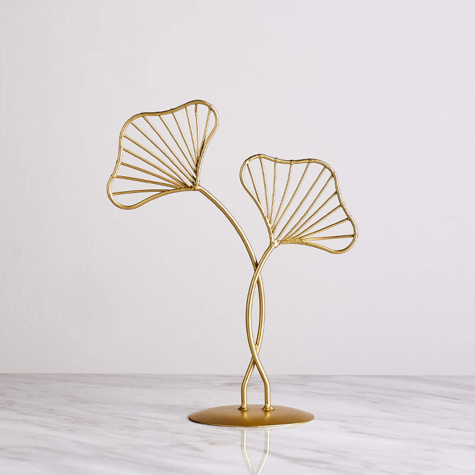 Nordic Style Metal Leaf Figurine Desk Decor - Creative Golden Leaf Ornament, Modern Flower Statue for Home & Office - Perfect Valentine's Day Gift, Housewarming Present & Shelf Decoration