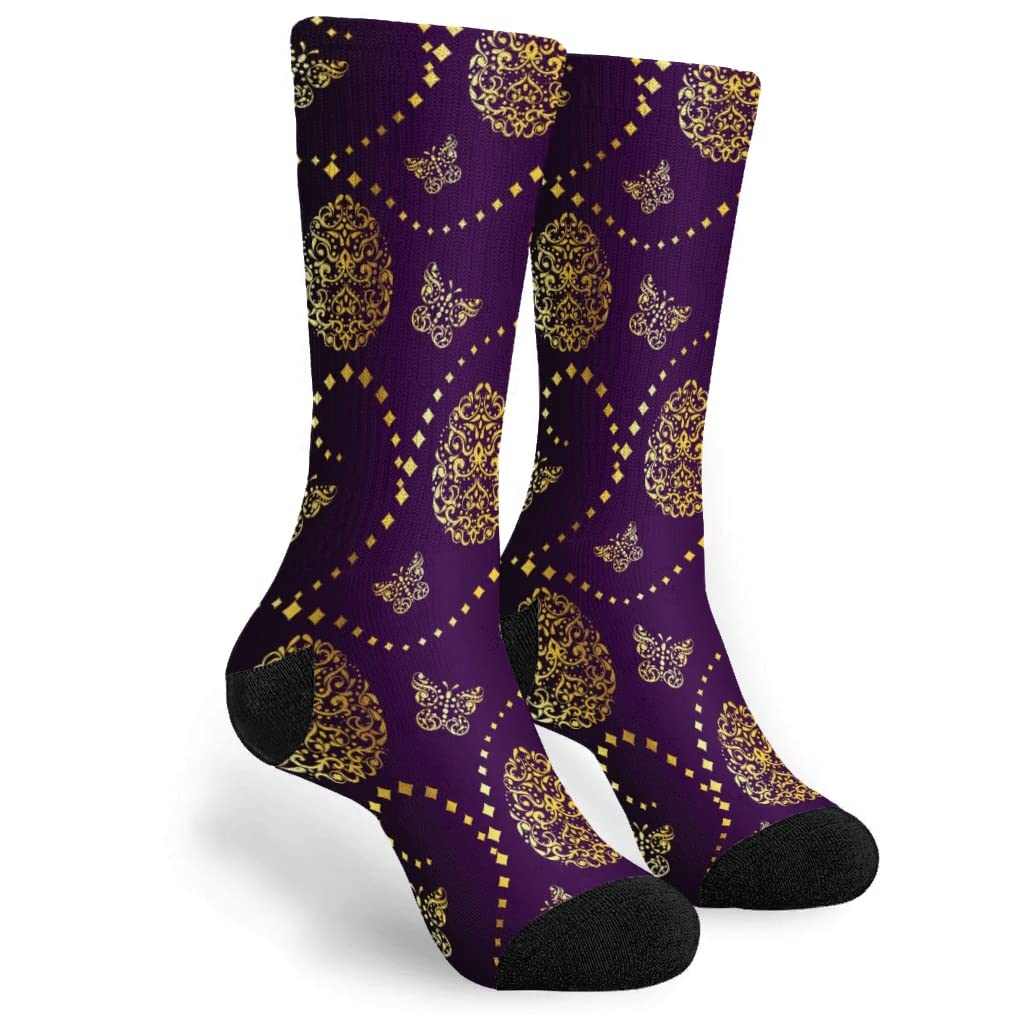 Funny Colorful Easter Egg Scale Novelty Socks for Men - Comfortable Casual Crew Socks with Unique Design - Perfect for Easter Gifts, Costume Parties & Funny Outfits