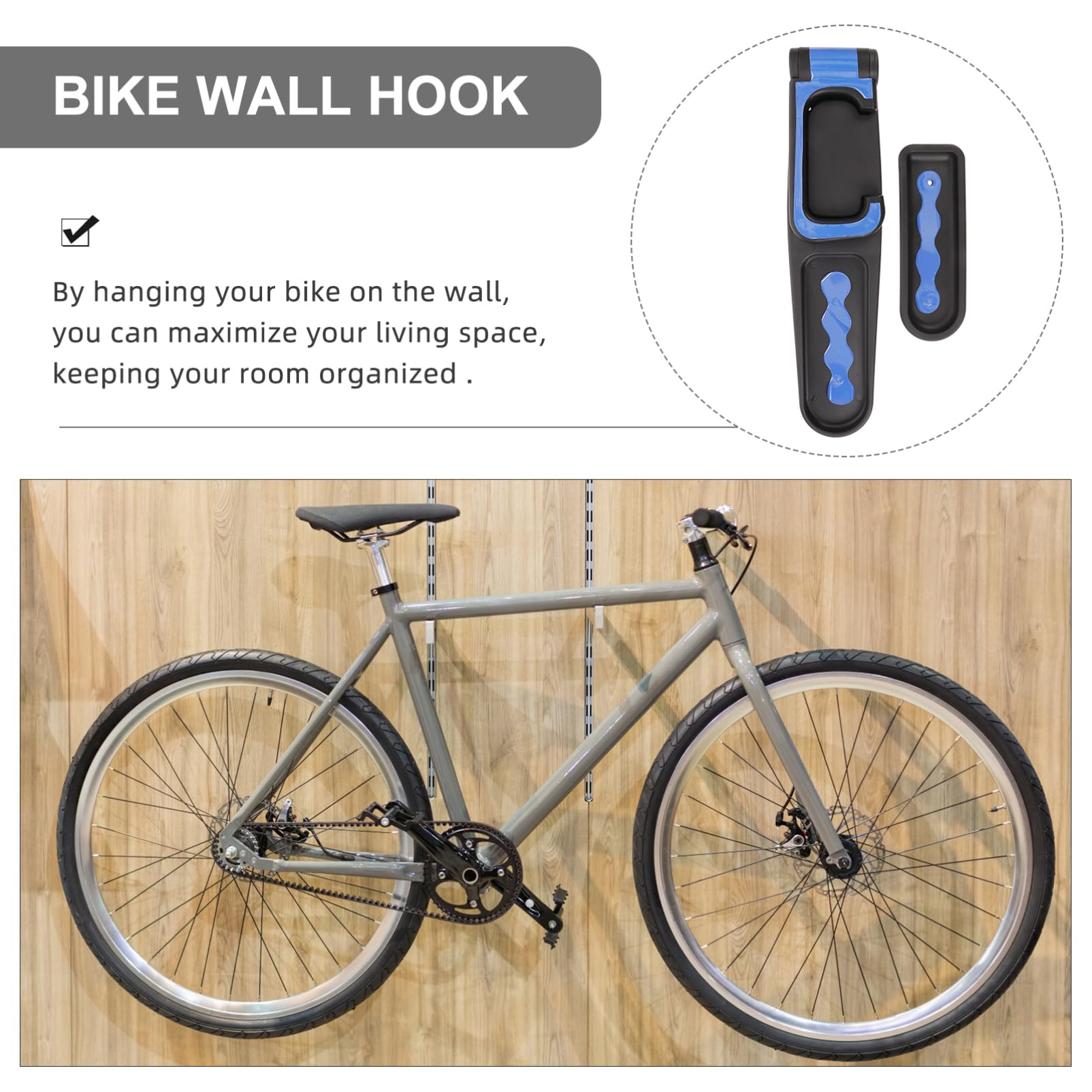 TOKIDNY Heavy Duty Bike Hooks for Wall Mount - Space Saving Bike Storage Hanger, Garage Bike Rack Organizer for Mountain, Road & Kids Bicycles - Perfect for Home, Garage & Apartment Organization