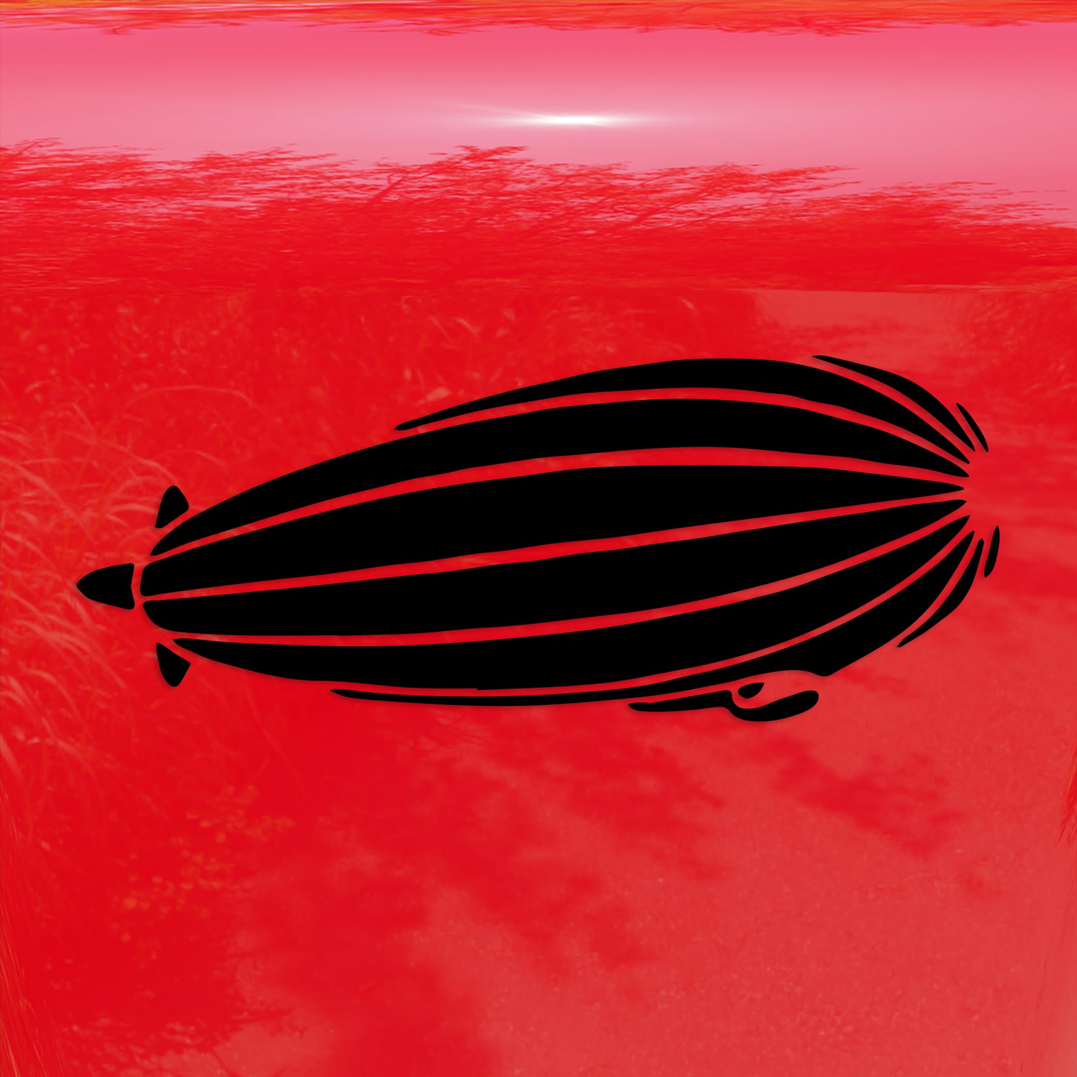 5-Inch Black Vinyl Zeppelin Blimp Decal Sticker - Durable Aviation History Design for Cars, Laptops, Windows - Easy to Apply & Weatherproof - Perfect for Car Decoration, Laptop Customization & Home Decor