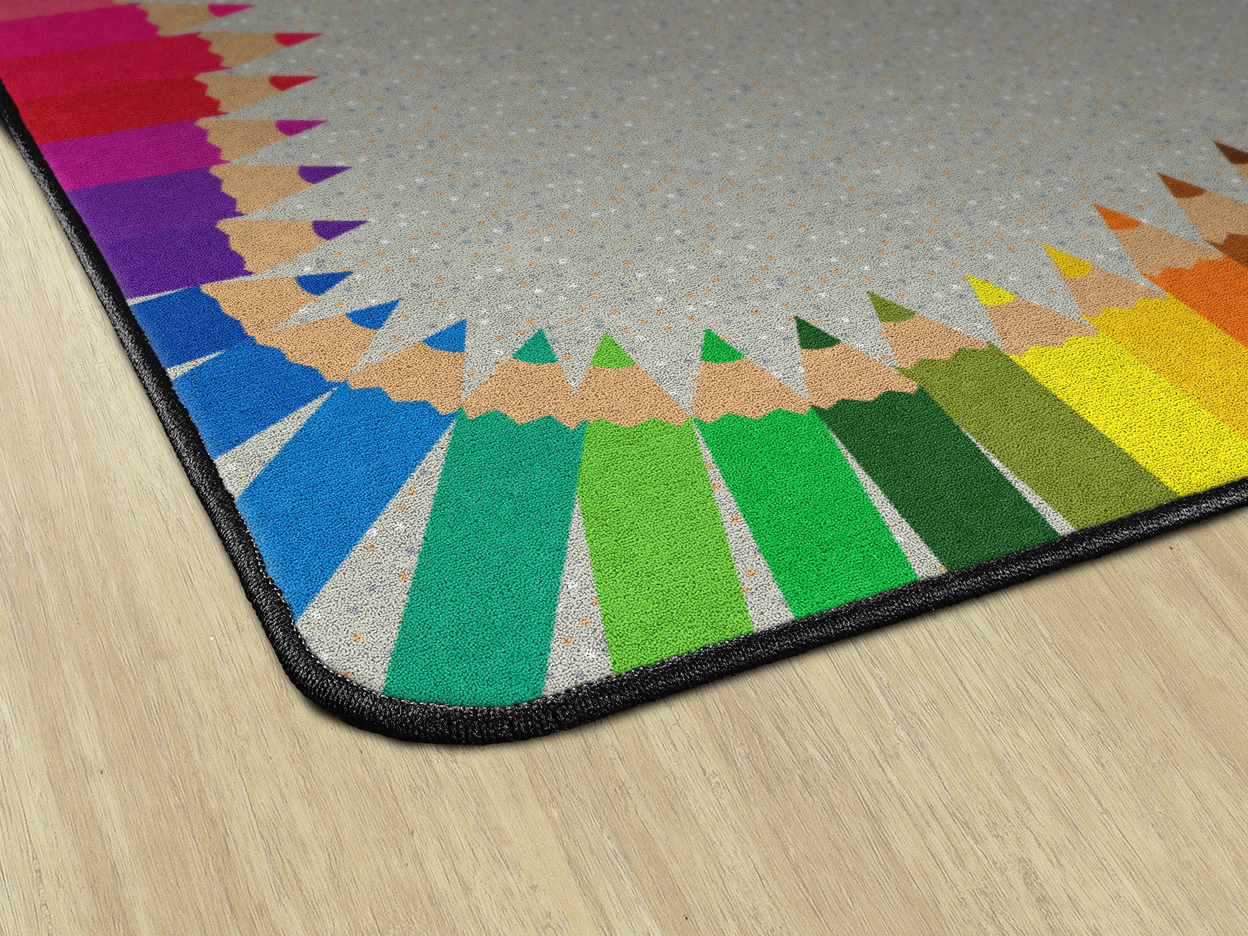 Flagship Carpets Colored Pencils Multicolor Educational Rug - 7'6