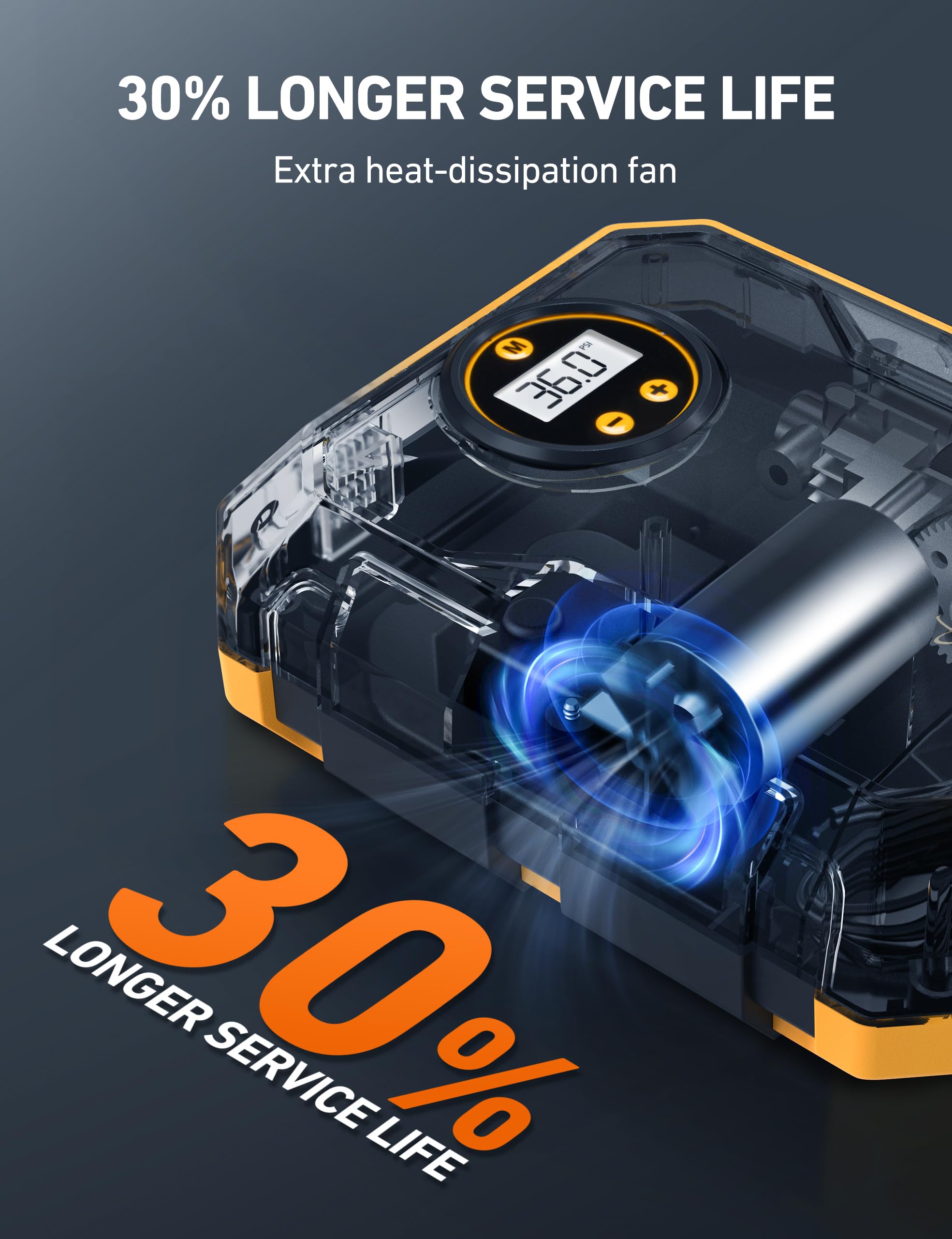 AstroAI 12V DC Portable Air Compressor - Digital Tire Inflator Pump with LED Light & 100PSI for Cars, Bikes, SUVs, Motorcycles (Perfect for Road Trips, Emergency Flat Tires & Home Inflatables)