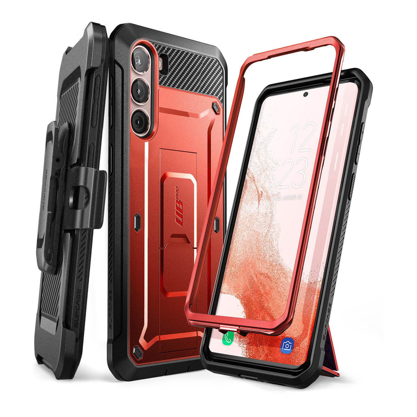 Samsung Galaxy S23 Unicorn Beetle PRO Heavy Duty Rugged Case - Metallic Red | Shockproof & Drop Protection for Outdoor, Work & Adventure