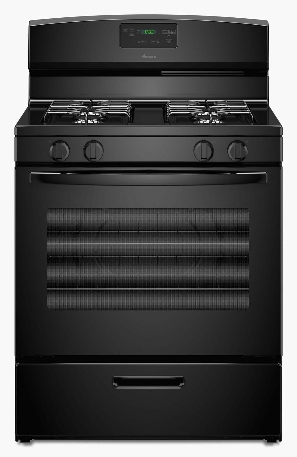 Amana AGR5330BAB 30 Inch Black Gas Range with Easy-Touch Electronic Controls - Perfect for Home Kitchens & Professional Cooking