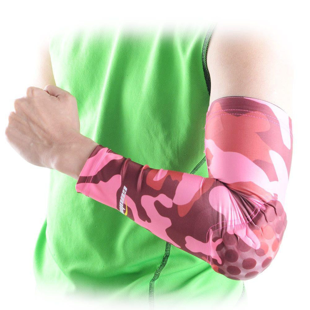 Pink Camouflage Anti-Slip Arm Sleeve with Padding - Sports, Basketball, Running & Outdoor Protection Gear