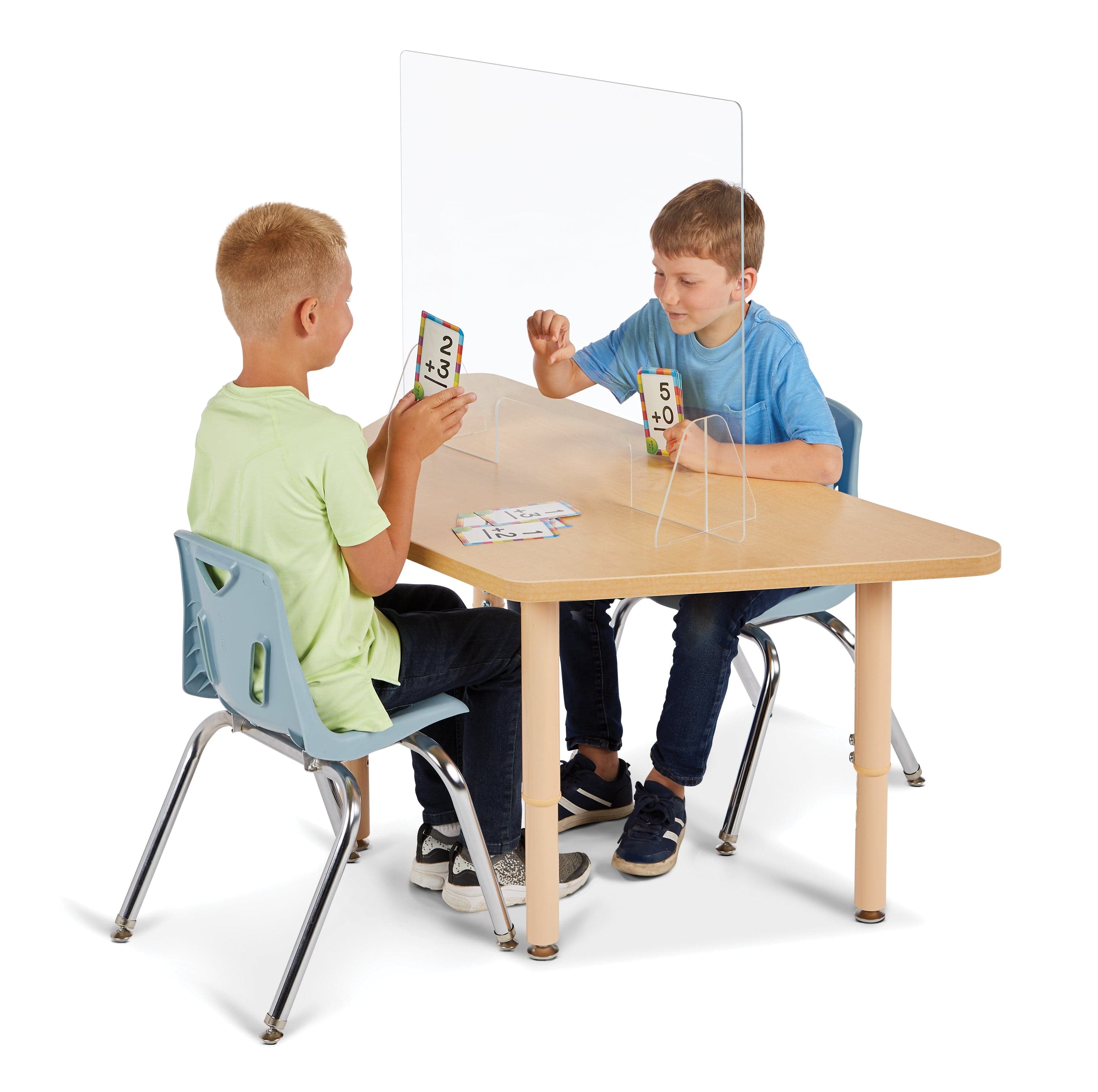 Clear Acrylic Table Divider with Opening - 2-Station Office Partition in 2 Sizes - Perfect for Social Distancing in Restaurants, Offices & Classrooms