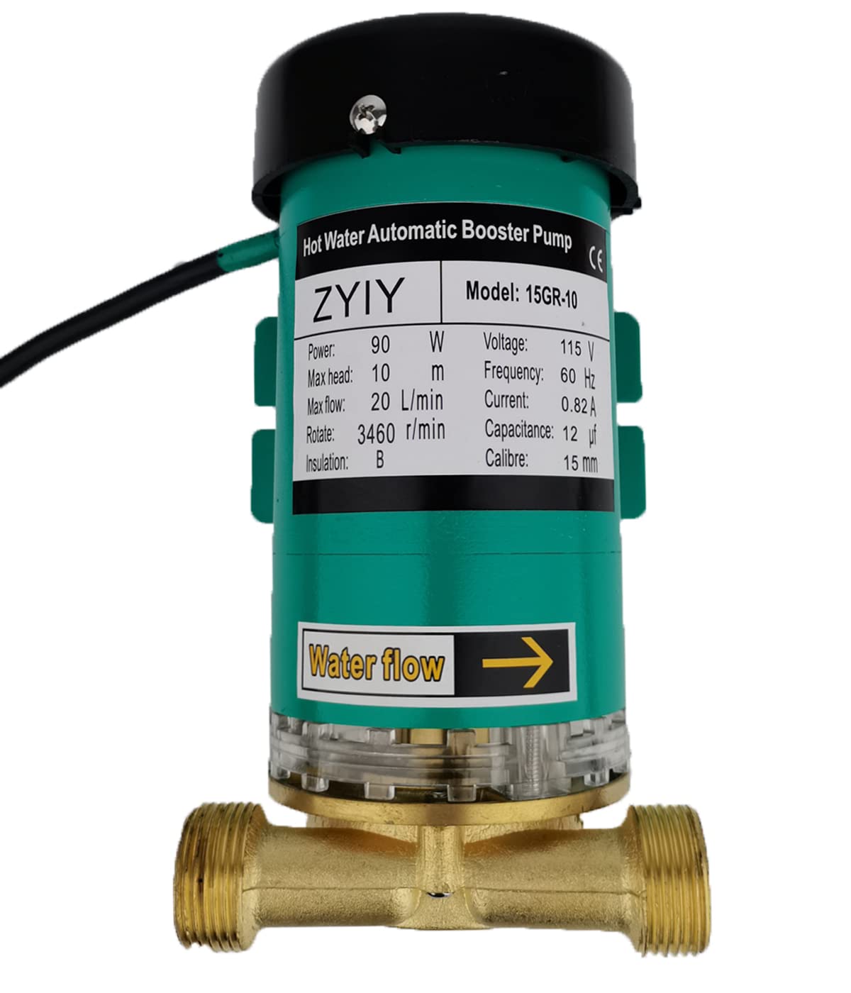 90W 115VAC Automatic Water Pressure Booster Pump 316GPH with Flow Switch - 3/4