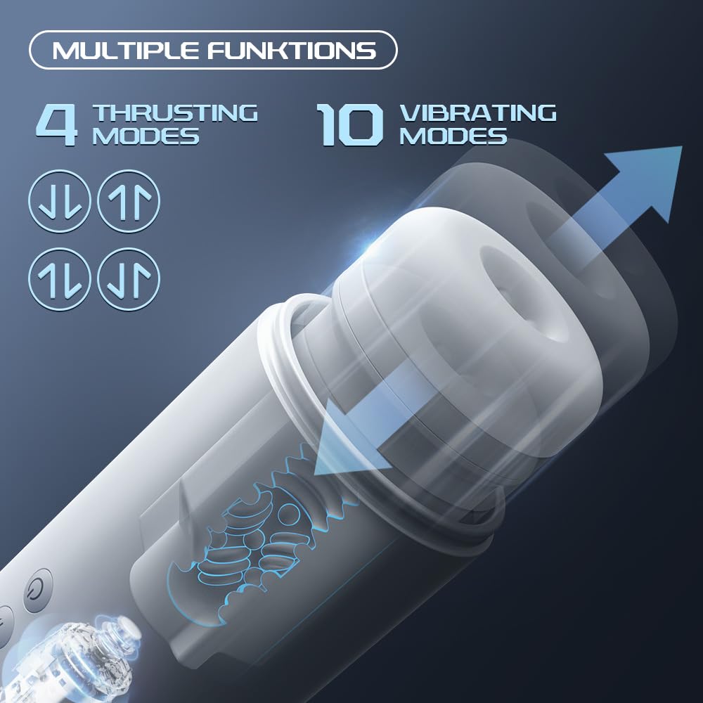 Automatic Male Masturbator - Upgraded Electric Penis Pump with 4 Sucking & Thrusting Modes, Heating Sleeve for Enhanced Pleasure | Adult Sex Toy for Men, Penis Enlarger & Blowjob Simulator | Perfect for Solo Play, Couples Fun & Discreet Home Use