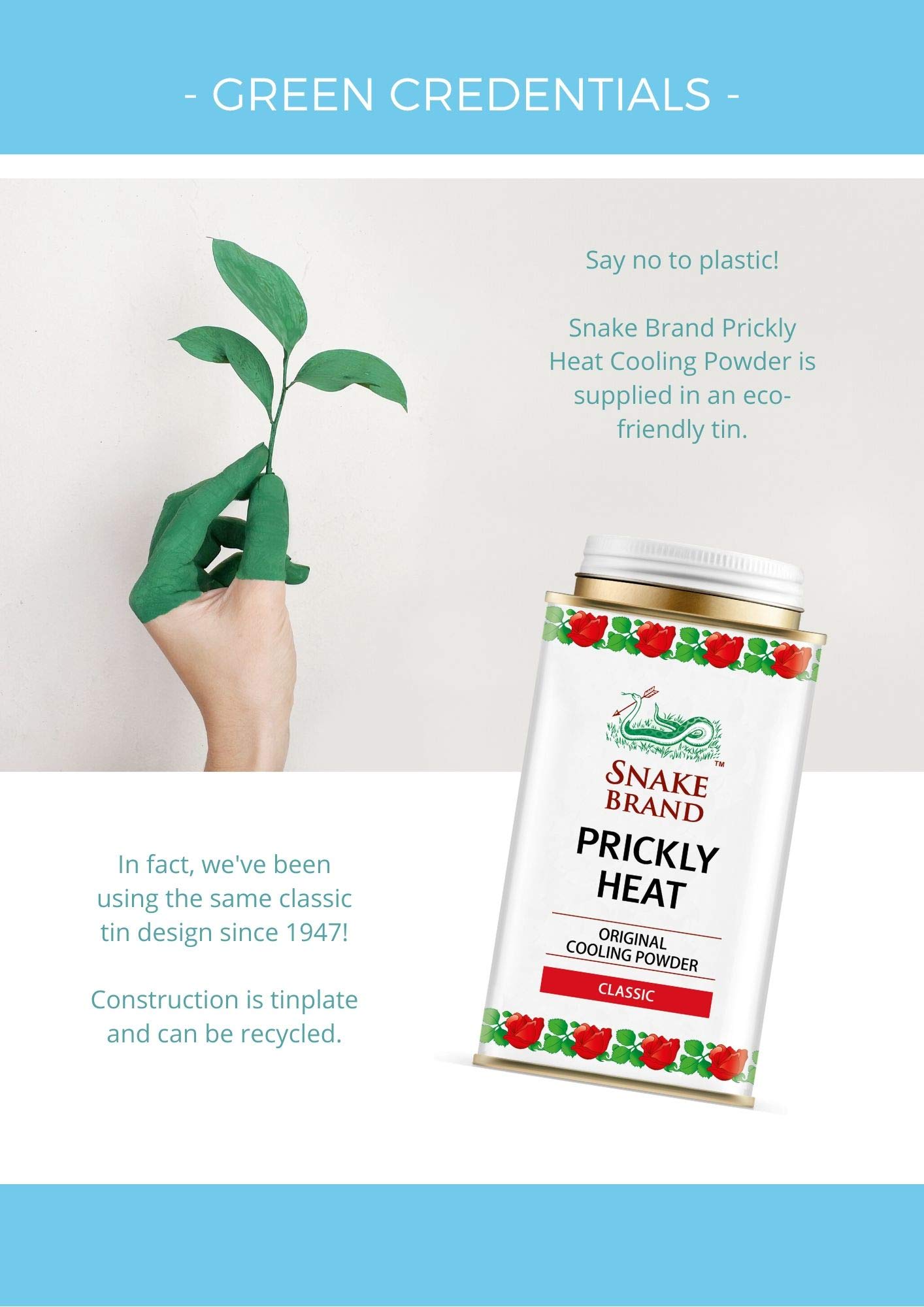 Snake Brand Prickly Heat Cooling Body Powder 140g - Classic Talcum Powder for Hot Weather & Sweat Relief (Pack of 6) | Ideal for Summer, Gym, Outdoor Activities & Tropical Climates
